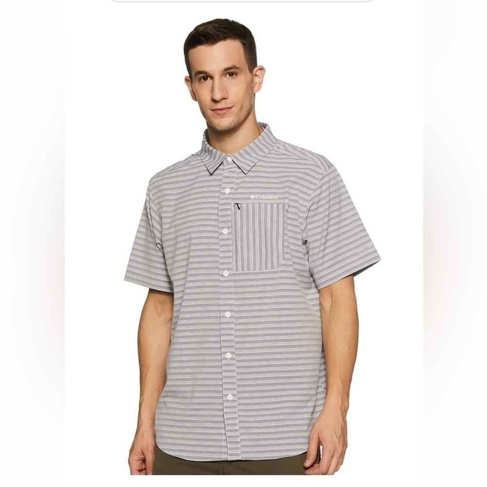 NWT Columbia Twisted Creek II Short Sleeve Shirt Large Tall UPF 30